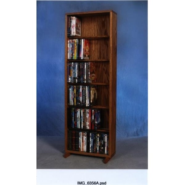 Wood Shed Wood Shed 615-18 Solid Oak 6 Row Dowel DVD Cabinet Tower 615-18 - main